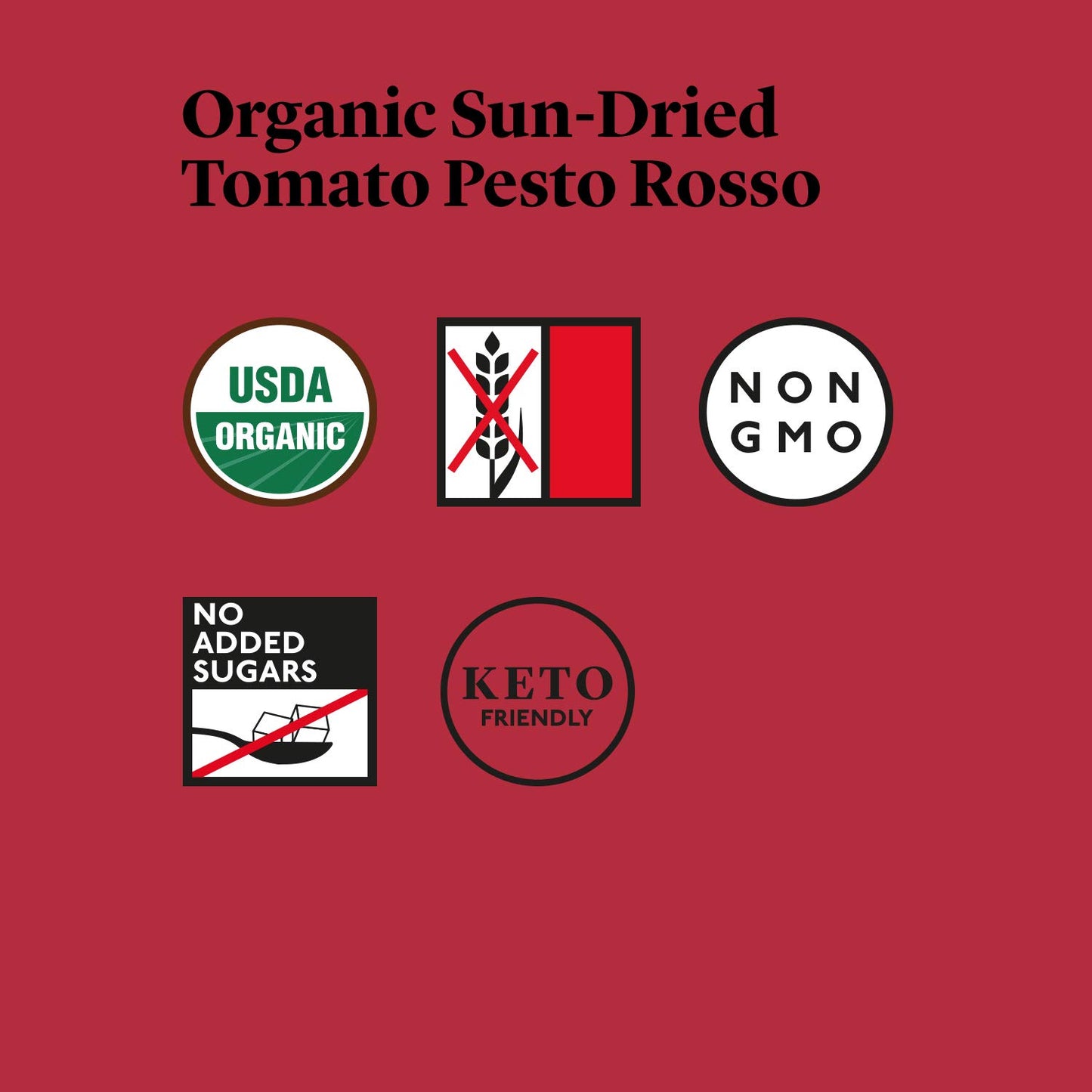 Delicious & Sons - Organic Italian Sun-Dried Tomato Pesto Rosso Sauce With Parmigiano Reggiano Dop Cheese (6.70 Oz.) - Non-Gmo -