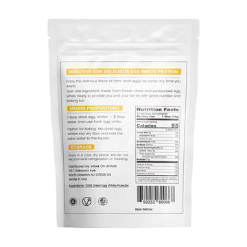 Orgfun Egg White Powder 8 Oz, Pasteurized Egg White Powder, Gluten-Free, Non-Gmo, Made In Usa Great For Scrambled Egg Whites
