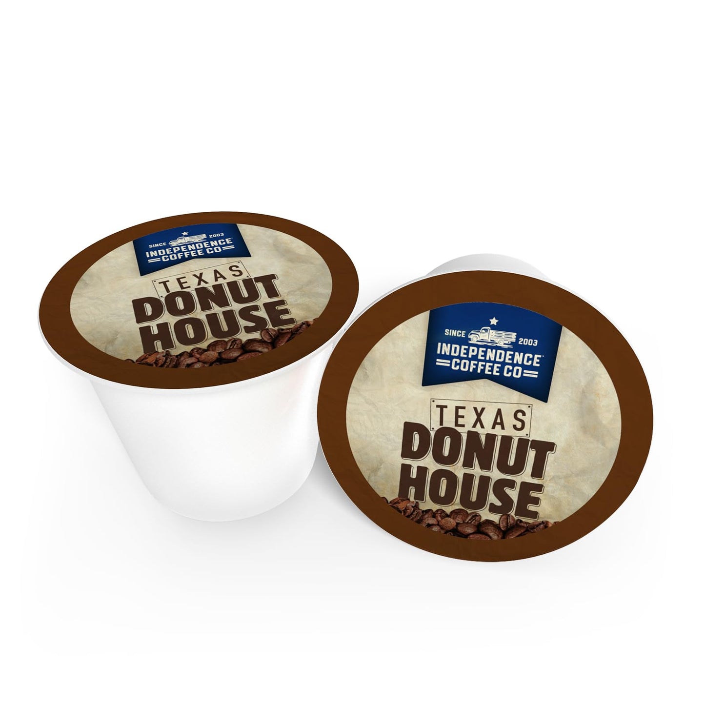 Independence Coffee Co. Texas Donut House, Light Roast, Single Serve Coffee K Cup Pods, 12 Count