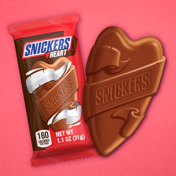 Snickers Milk Chocolate Hearts, 1.10 oz, Pack of 36