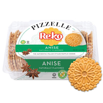 Reko Pizzelle Authentic Italian Style Waffle Cookie, Anise, 7 Ounce (Pack of 1)