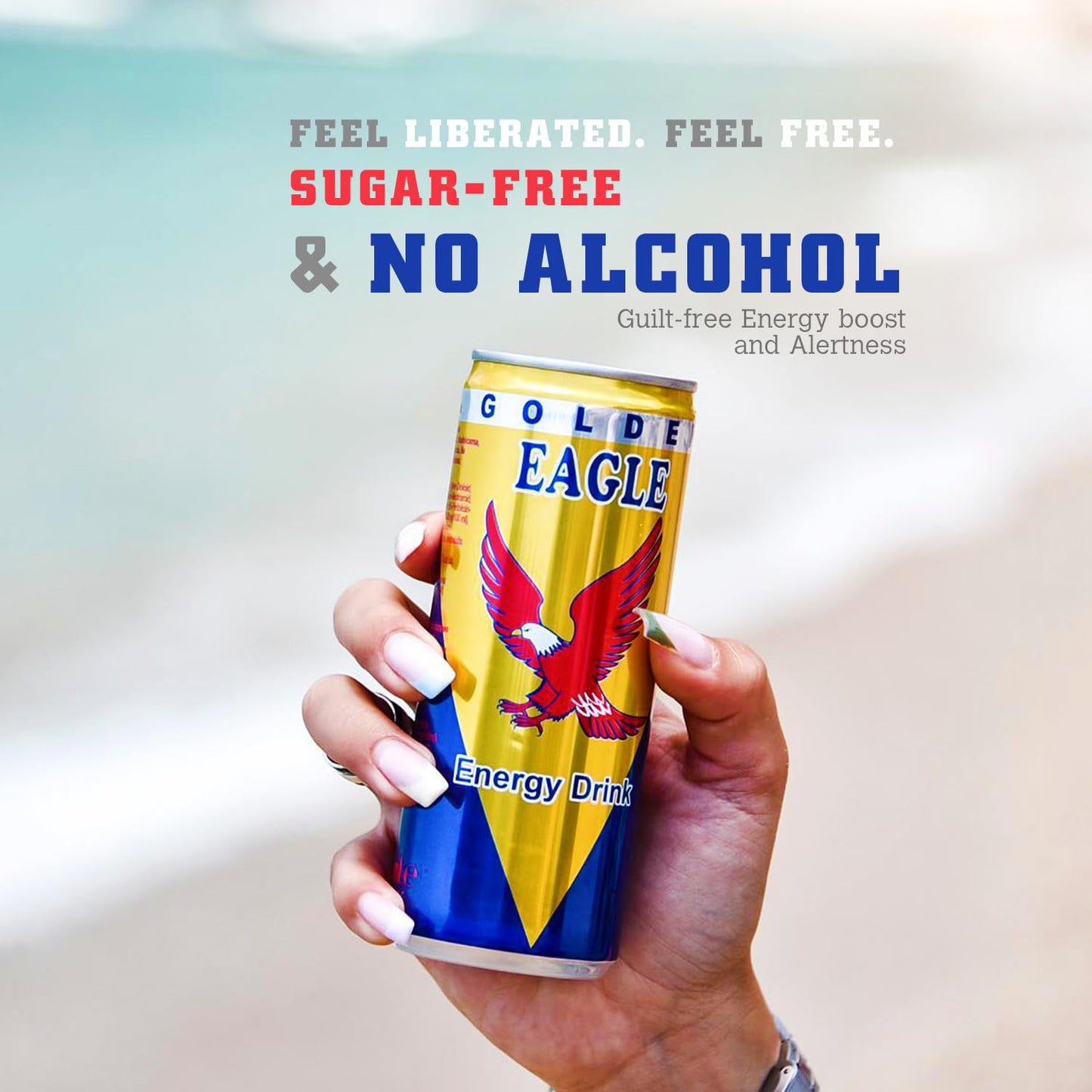 Golden Eagle Energy Drink - Enhanced Energy & Focus - 8.4 fl oz Cans (24-Pack) - Real Sugar, Perfect for Athletes & Professionals