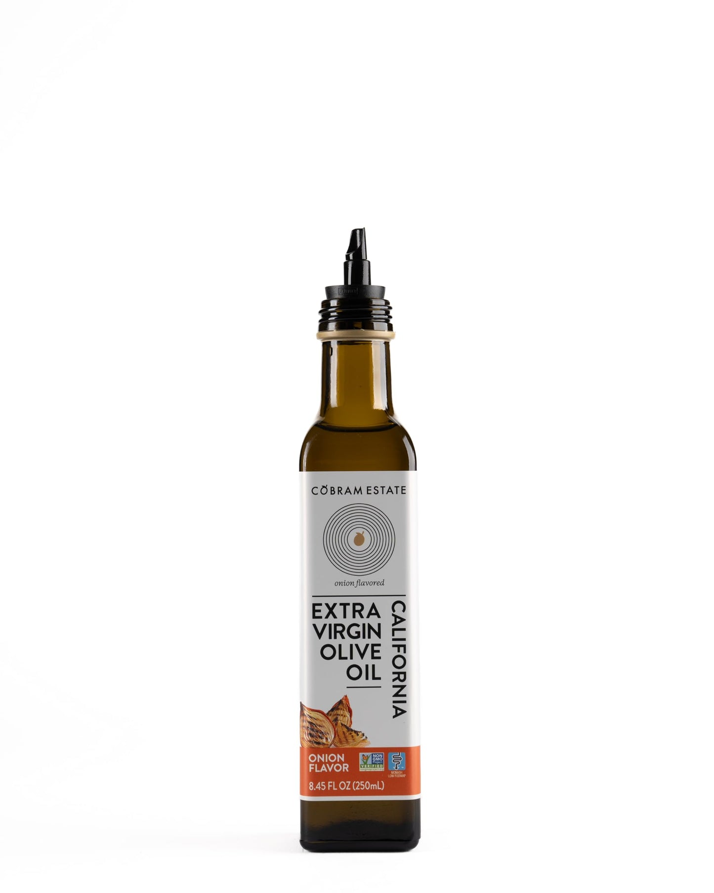 Cobram Estate Extra Virgin Olive Oil, Onion Flavor, 250ml, Clear, Non-GMO, Low-Fodmap, First Cold Pressed
