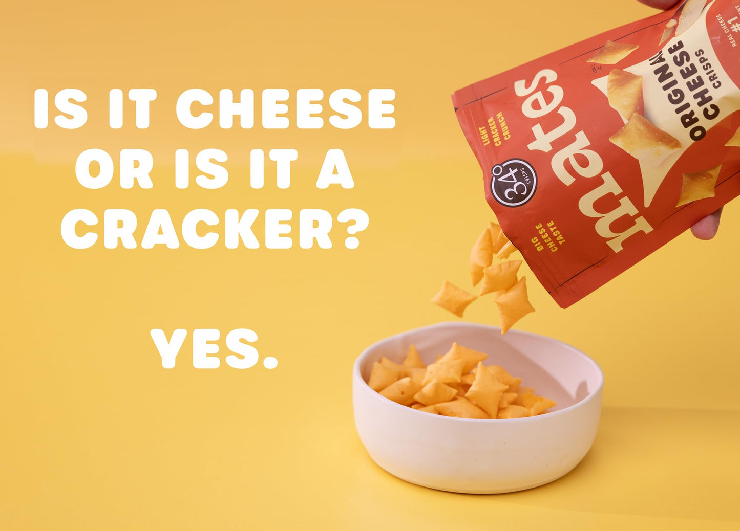 34 Degrees Mates Original Gouda Cheese Crisps - Light & Crispy Cheese Crisps | Gluten-Free, Low Calorie, Healthy Snack For Mature-Themeds & Kids - 4 Pack