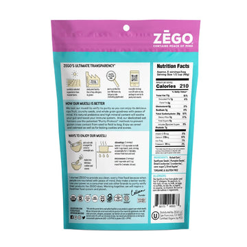 Zego Foods Organic Superfood Oatmeal & Muesli, Certified Gluten Free (Apple Cranberry) 13Oz