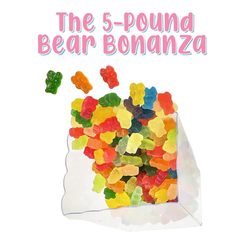 NUYAFFA Halal Gummy Bears Bulk Candy - Multi-color, 5lb Bag