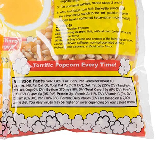Carnival King Popcorn Kit for 8-10 Ounce Poppers - 10 Ounce Pack - 24/Case