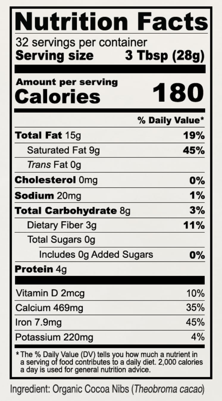 Anthonys Organic Cacao Cocoa Nibs, Rich Brown, 2 lb Pack