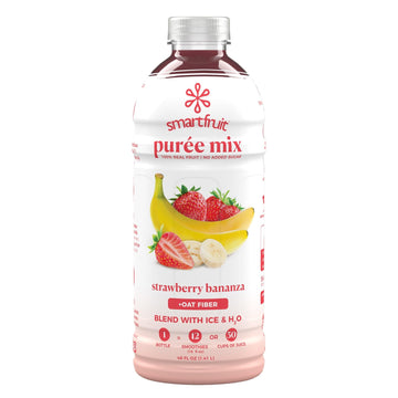 Smartfruit - 100% Real Fruit Pur  E, Non-Gmo, No Additives, Vegan - 48 Fl. Oz (Strawberry Bananza)