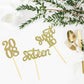 24 Pcs Sweet 16 Gold Glitter Birthday Cupcake Toppers For 16Th Birthday Celebrating Party Decorations (Gold)