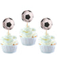 YCTHUNFISH 24 Pack Soccer Ball Cupcake Toppers Sports Theme Small Food Picks for Baby Shower Birthday Party Decorations