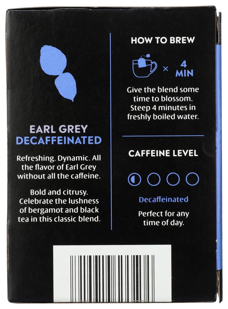 Choice Organics - Organic Decaffeinated Earl Grey Tea (1 Pack) - With Bergamot - Fair Trade - Compostable - 16 Organic Black Tea