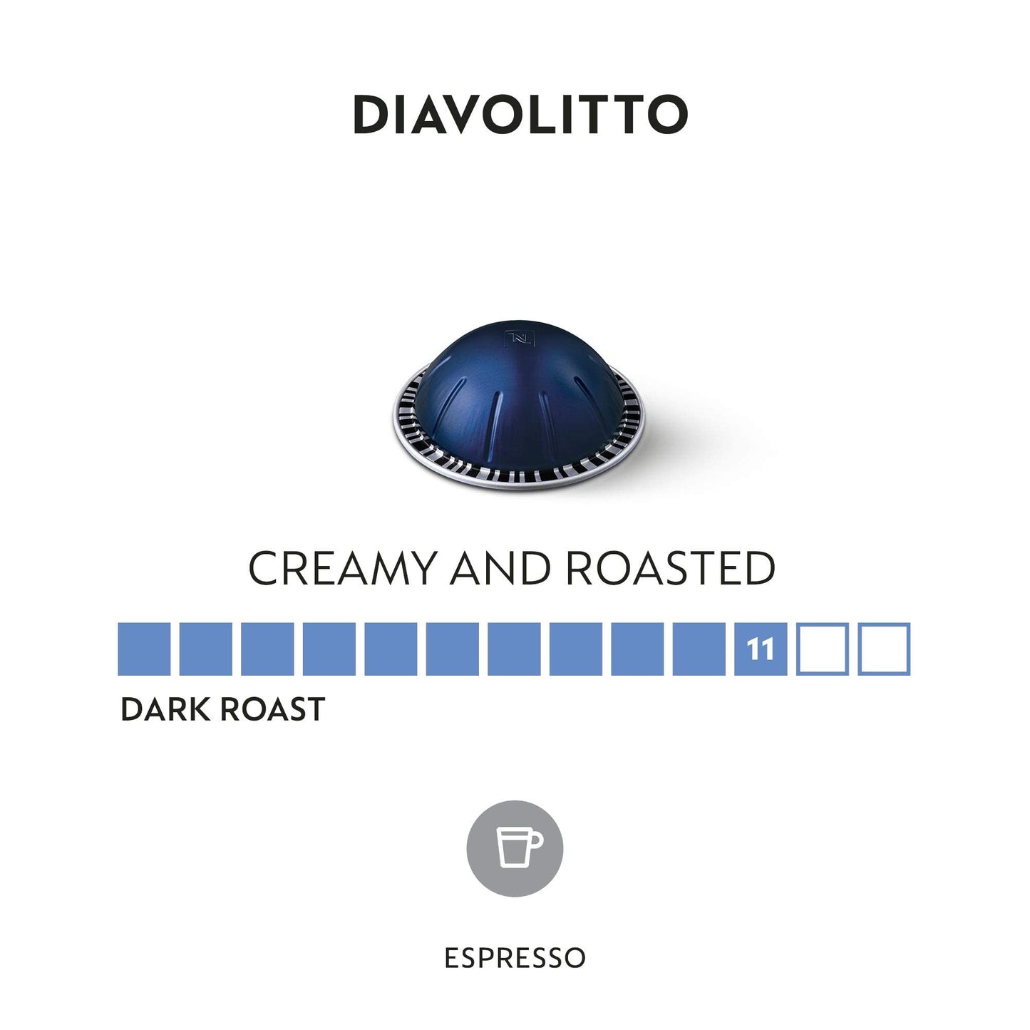 Nespresso VertuoLine Espresso Diavolitto, 50 Count, Pack of 5, Model Ad-bm8-118555