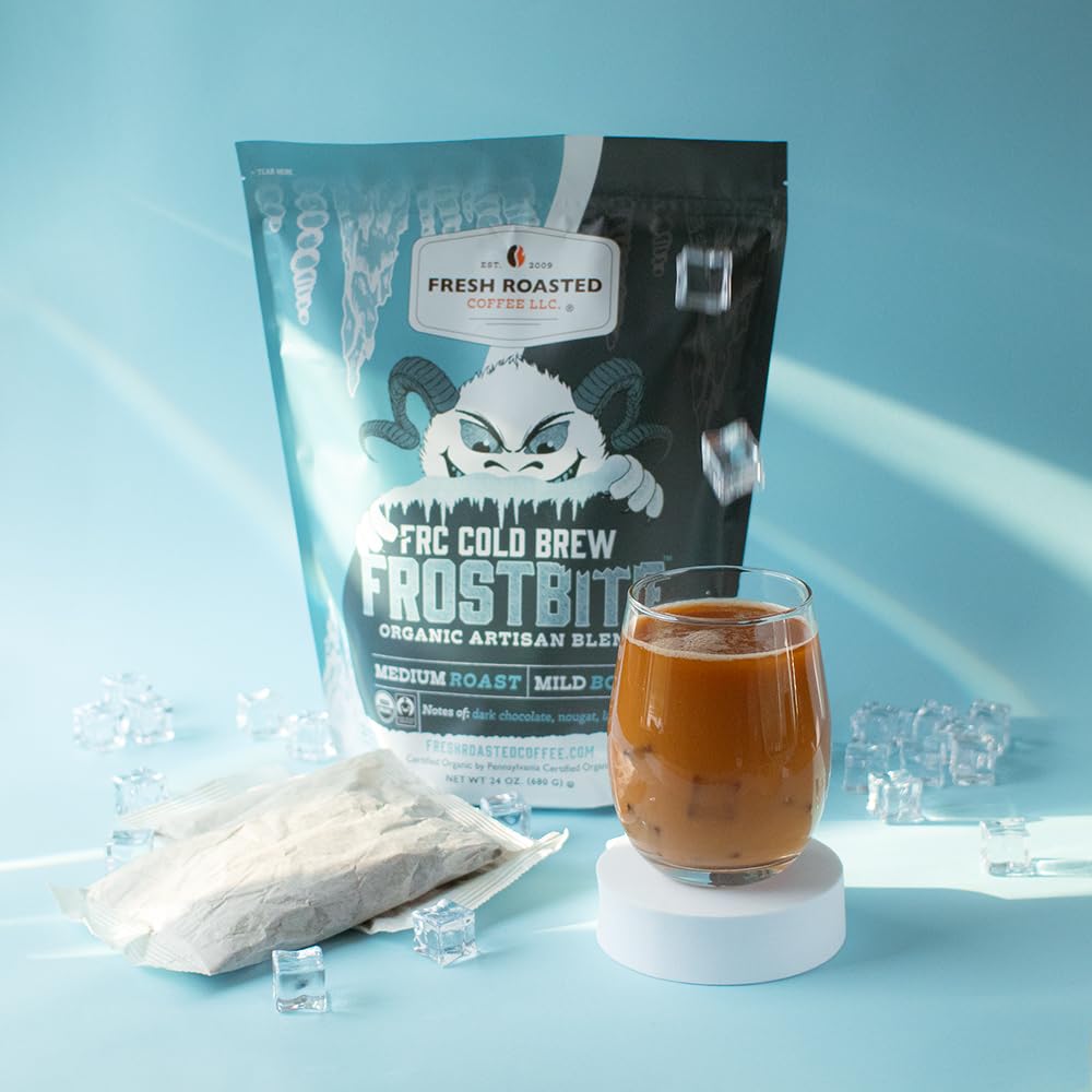 Fresh Roasted Coffee, Organic Frostbite Cold Brew Coffee In Filter Packs, Mold & Mycotoxin Tested Medium Roast, 12 Count, 24 Oz