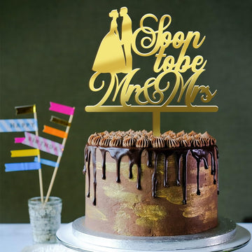 Qertesl Soon to Be Mr & Mrs Cake Topper-Acrylic Bride Shower Cake Decoratin,For Wedding Engagement Theme,for Wedding Shower/Bach