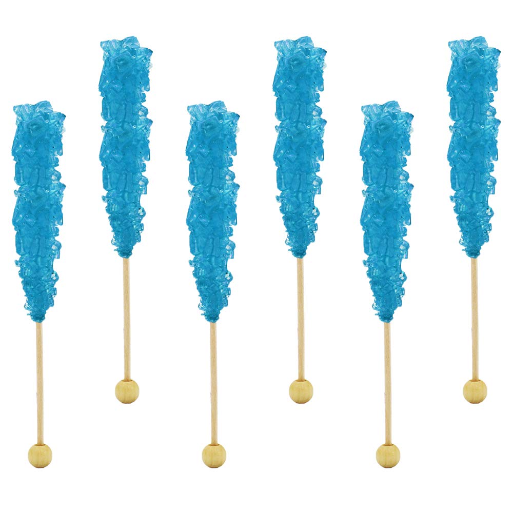Rock Candy Lollipops Pops Candy Suckers, Color And Flavor Assortment, 6.5'' (Blueberry, 12-Pack)