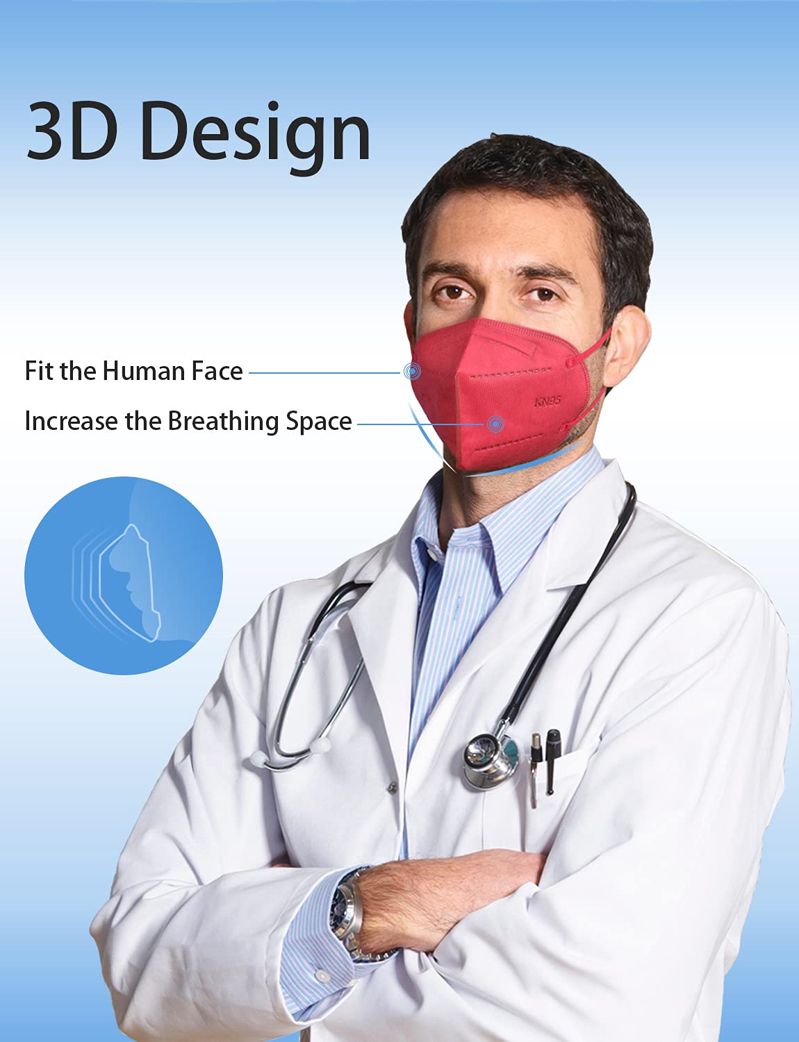 Huheta Kn95 Face Masks For Adults, 50 Packs Kn95 Mask, 5-Layer Breathable And Comfortable Safety Mask, Filter Efficiency=95%, Mu