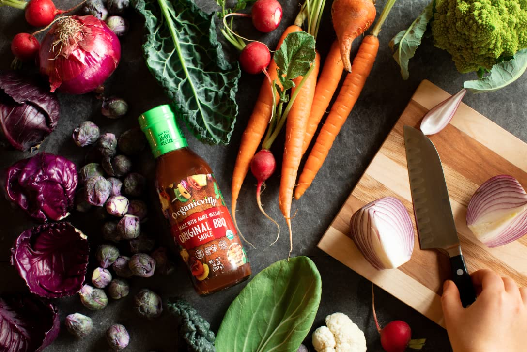 Organicville Original Bbq Sauce - Barbeque Sauce, Sweet, Smoky Flavor, Gluten Free, Vegan, Organic, Non-Gmo, Vegan Barbeque Sauc