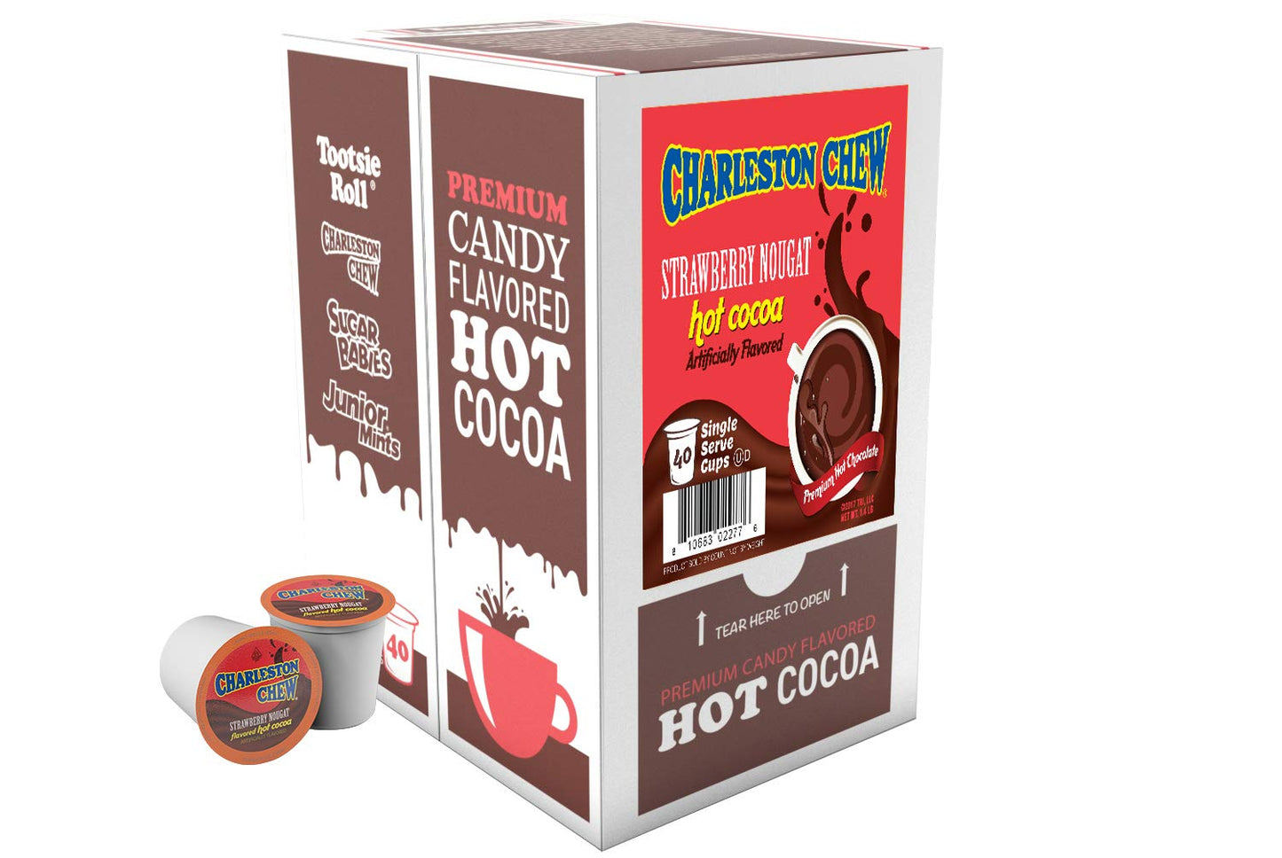 Tootsie Roll Charleston Chew Strawberry Hot Chocolate Pods, 40 Count, Compatible with 2.0 K-Cup malt-inspired, Model TR CHSN40