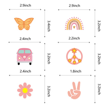 48Pcs Hippie Party Cupcake Toppers For Two Groovy Birthday Party Decorations Boho Rainbow Party Supplies