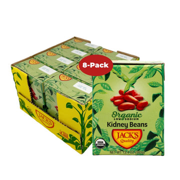 Jacks Organic Kidney Beans, 13.4 oz, Low Sodium, Non-GMO, 8-Pack