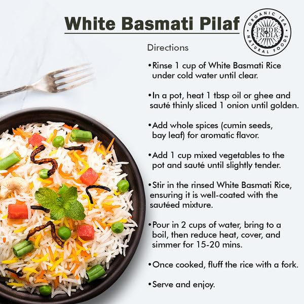 Pride Of India - Pack Of 6 - Extra Long Indian Basmati Rice, Naturally Aged Aromatic Grain, 3 Lbs Jar