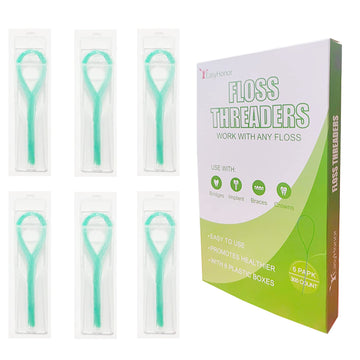 Easyhonor Dental Floss Threaders For Braces, Bridges, And Implants ,Green, 300 Count (6 Pack)