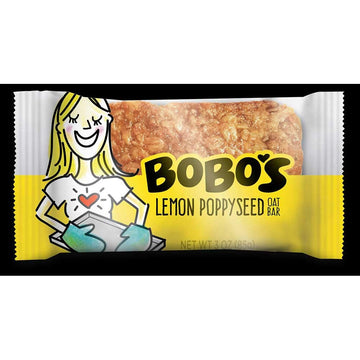 Bobos Gluten Free Lemon Poppyseed Oat Bar, 3 Ounce -- 48 per case.