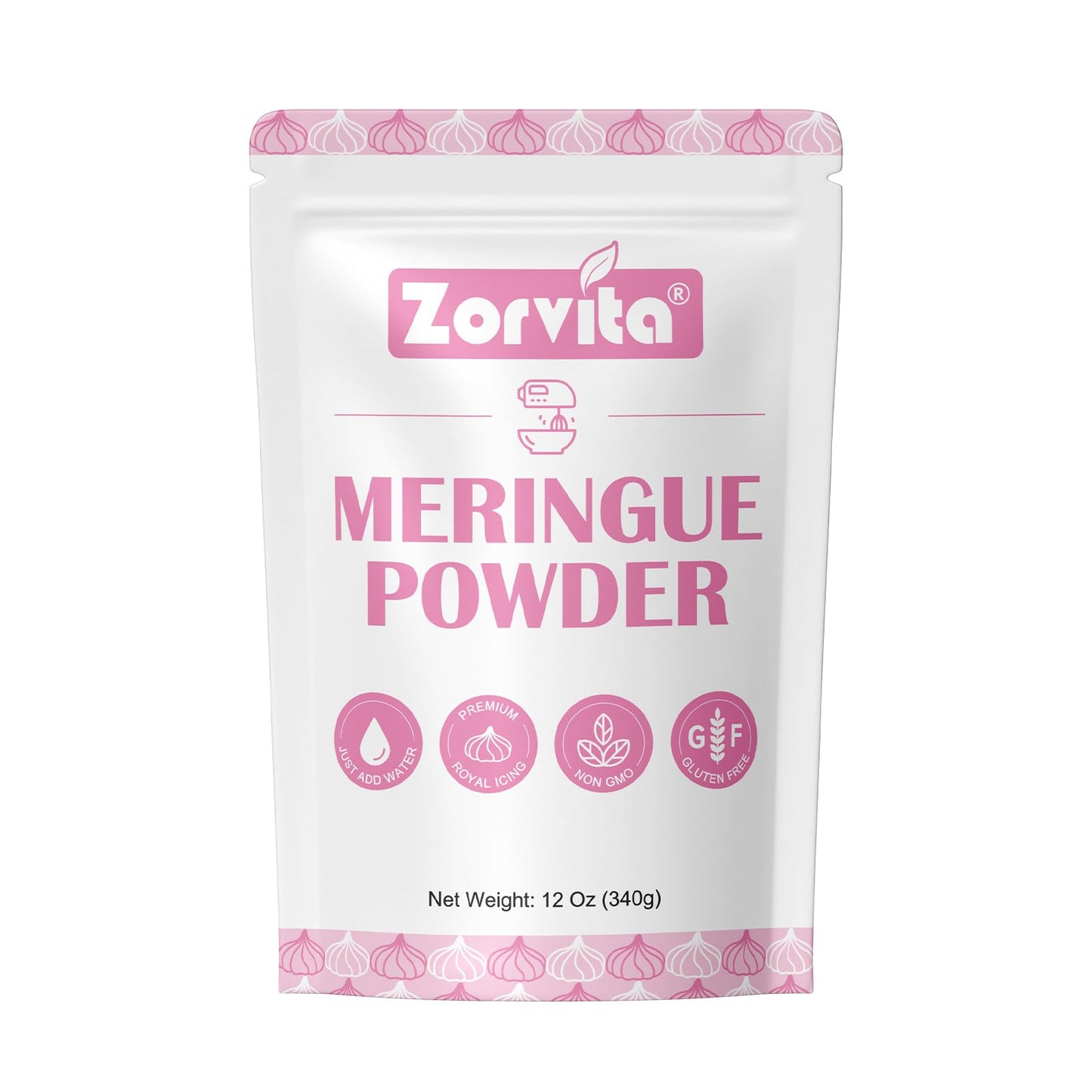 Zorvita Top-Grade Meringue Powder For Royal Icing And Baking  High Egg White Content  Less Sugar  Non-Gmo  Gluten-Free  No Fillers Or Preservatives  Easy To Use 12 Oz