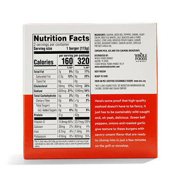 365 By Whole Foods Market, Frozen, Wild Salmon Burger MSC, 8 Ounce