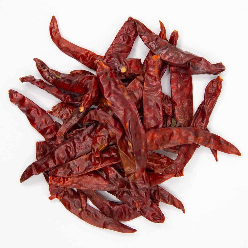 4Oz Dried Chile De Arbol, Dried Whole Red Chili Peppers By 1400S Spices