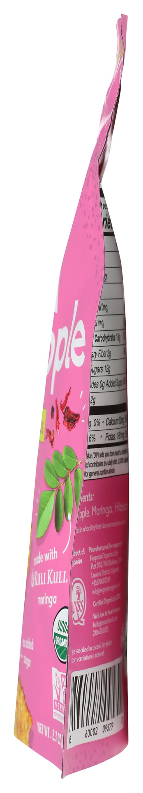 Amzi Foods, Dried Pineapple - Moringa Hibiscus 2.3Ounce All Natural Snacks No Sugar Added Dried Pineapple Dehydrated Fruit