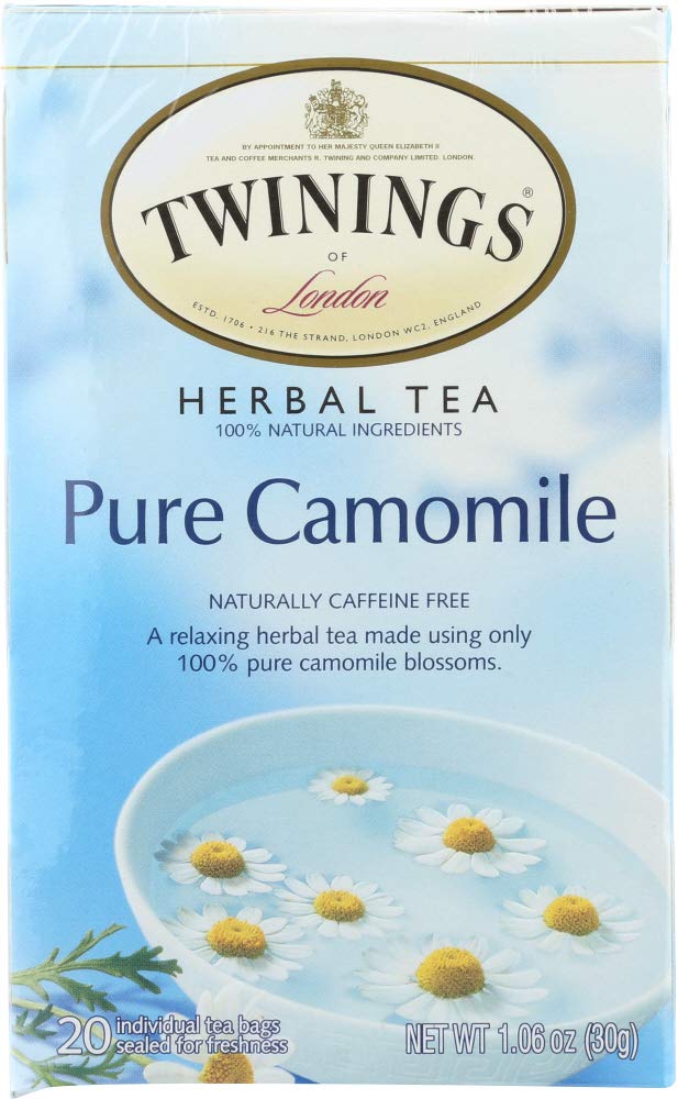 Twinings Pure Camomile Tea - Herbal Tea Bags, 60 Count (3x20 Bags)