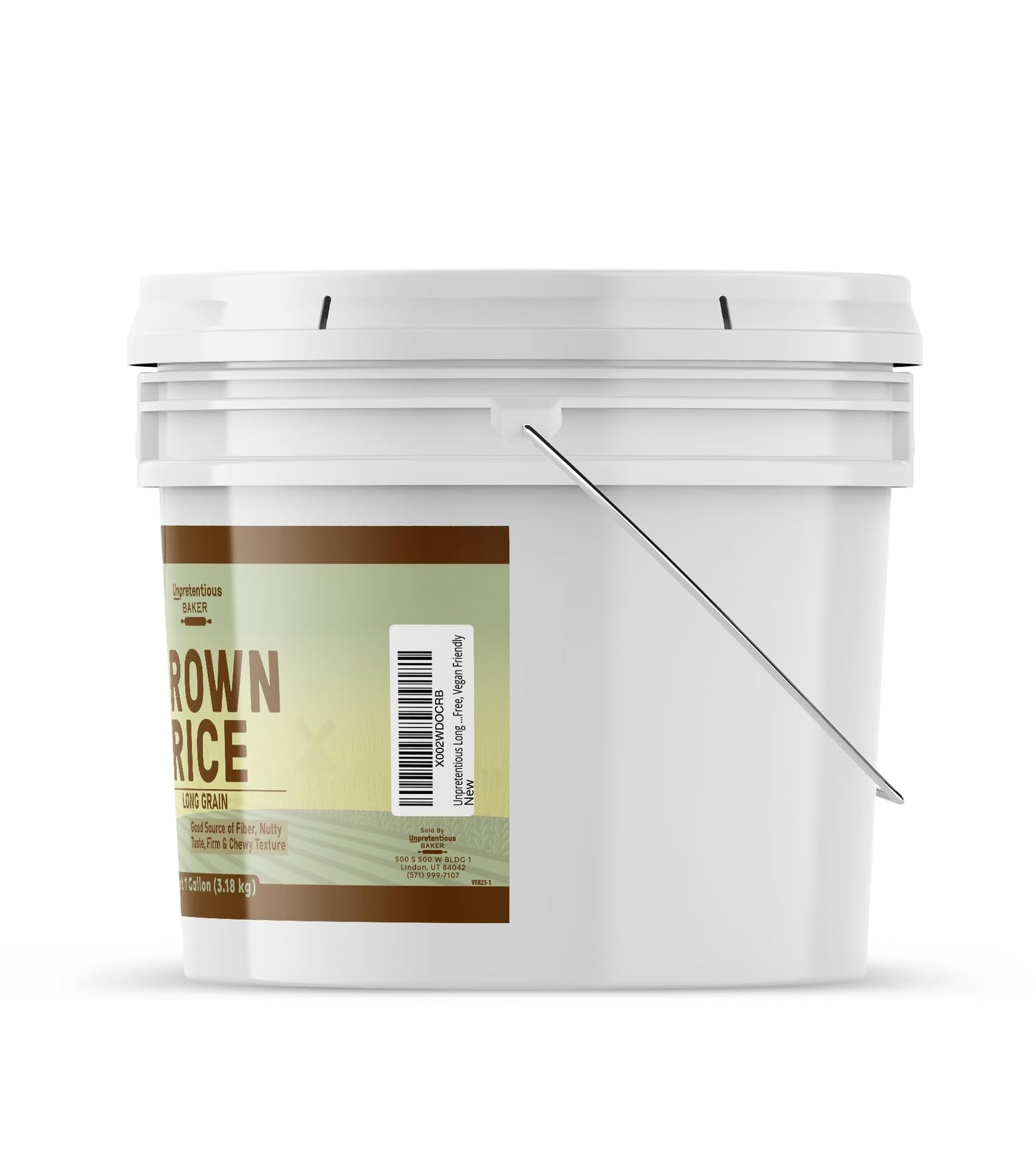 Unpretentious Long Grain Brown Rice, 1 Gallon, Non-Gmo, Gluten Free, Vegan Friendly