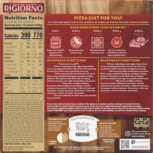 DiGiorno Small Traditional Hand Tossed Crust Supreme Pizza, Pack of 10