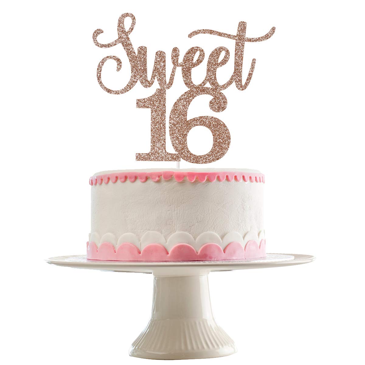 Sweet 16 Cake Toppers Rose Gold Glitter, Sweet 16 Cake Topper, Sweet 16 Birthday Cake Topper, 16Th Birthday Cake Topper, Sweet 1