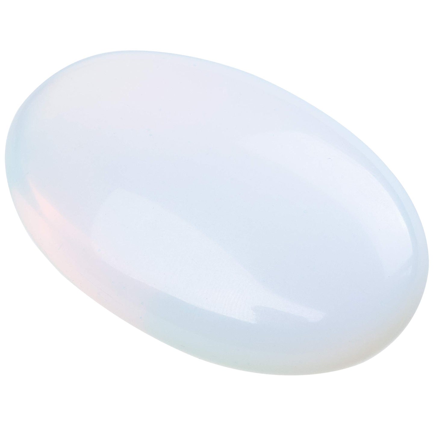 Ufeel Opalite Palm Stone Crystal - Natural Chakra Reiki Polished Healing Love Oval Pocket Worry Stone Crystals For Anxiety Stres