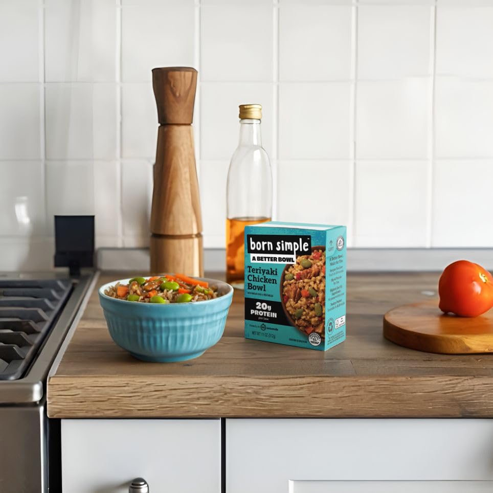Born Simple Ready to Eat Meals  Variety Pack |Includes Chipotle  Teriyaki  Thai Chicken & Ultimate Mac and Cheese|IMPROVED RECIPE - High Protein  Prepared Meal  Microwavable Entree  11 oz (Pack of 4)