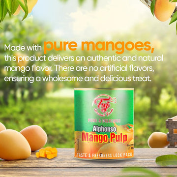 Taj Alphonso Mango Pulp Puree | Great For Lassi Shake | 30-Ounce (850G)