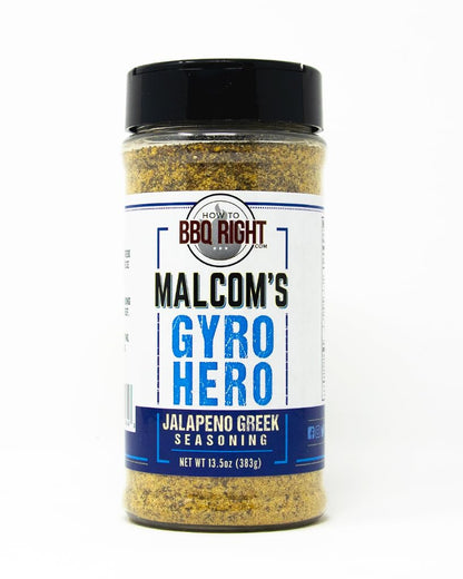 Malcoms Gyro Hero Jalapeno Greek Seasoning | Add a Tasty Kick to Chicken, Beef, Pork, Lamb, and Veggies | 13.5 Ounces