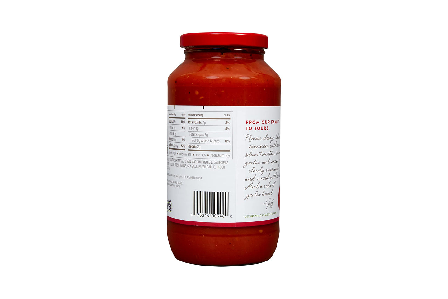 Mezzetta Family Recipes Marinara Sauce | Vegan, Non-Gmo, Gluten Free, Preservative Free, Keto | 24.5 Ounce Jar (Pack Of 6)