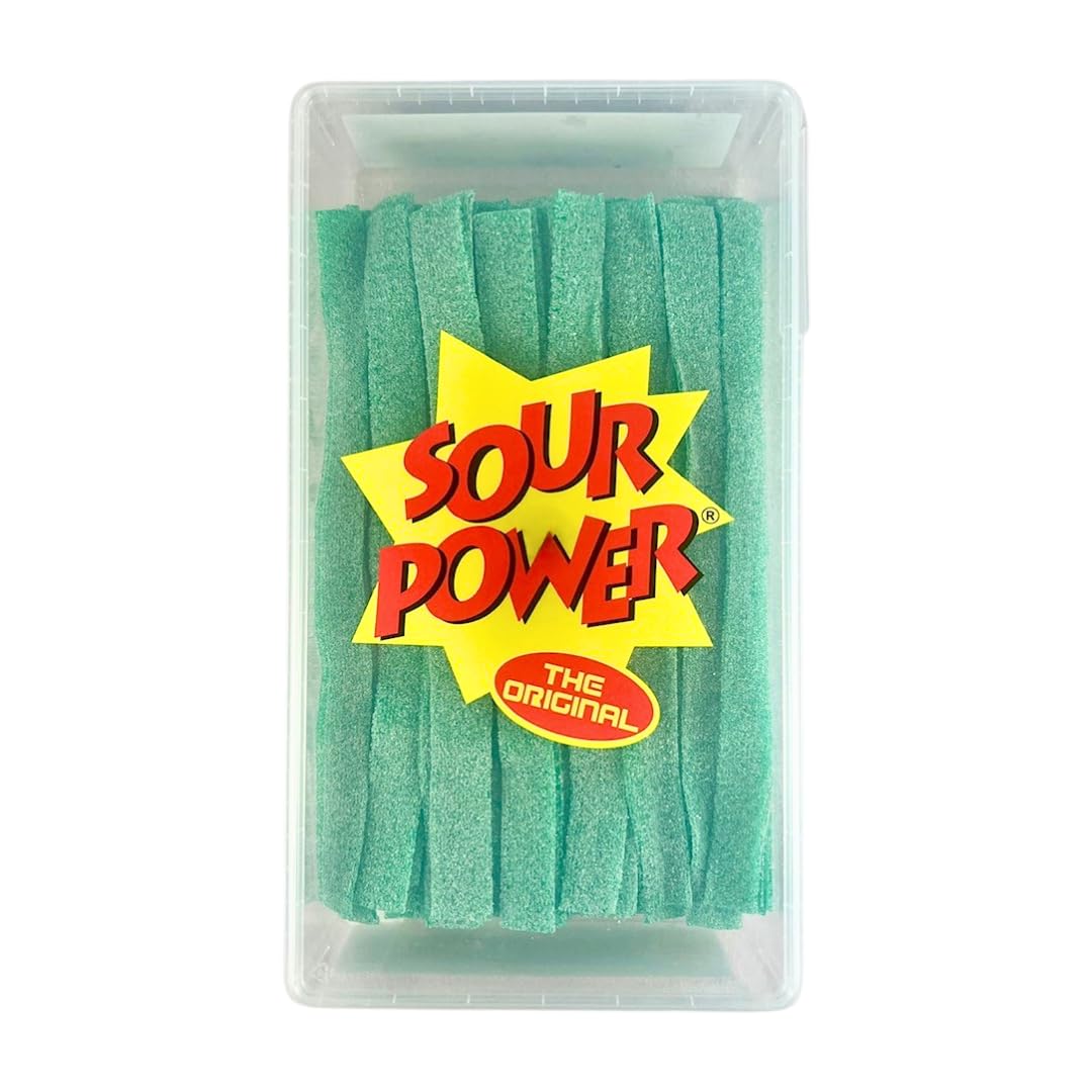 Sour Power Green Apple Candy Belts – Vegan, Non-GMO, Gelatin Free – 42.3 oz Resealable Tub