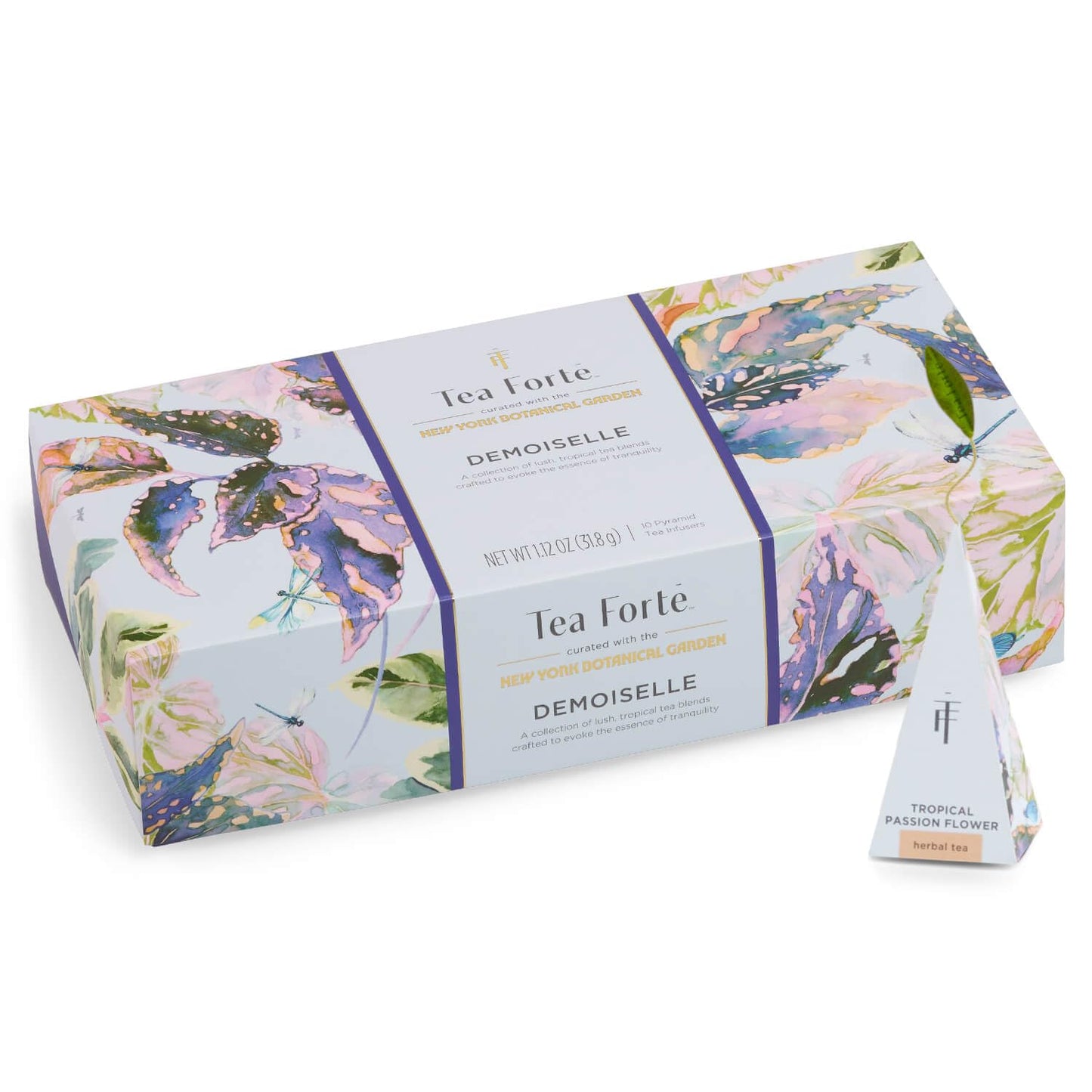 Tea Forte Petite Presentation Box Tea Gift Set, 10 Count, Assorted Varieties, Individually Wrapped Pyramid Infuser Bags