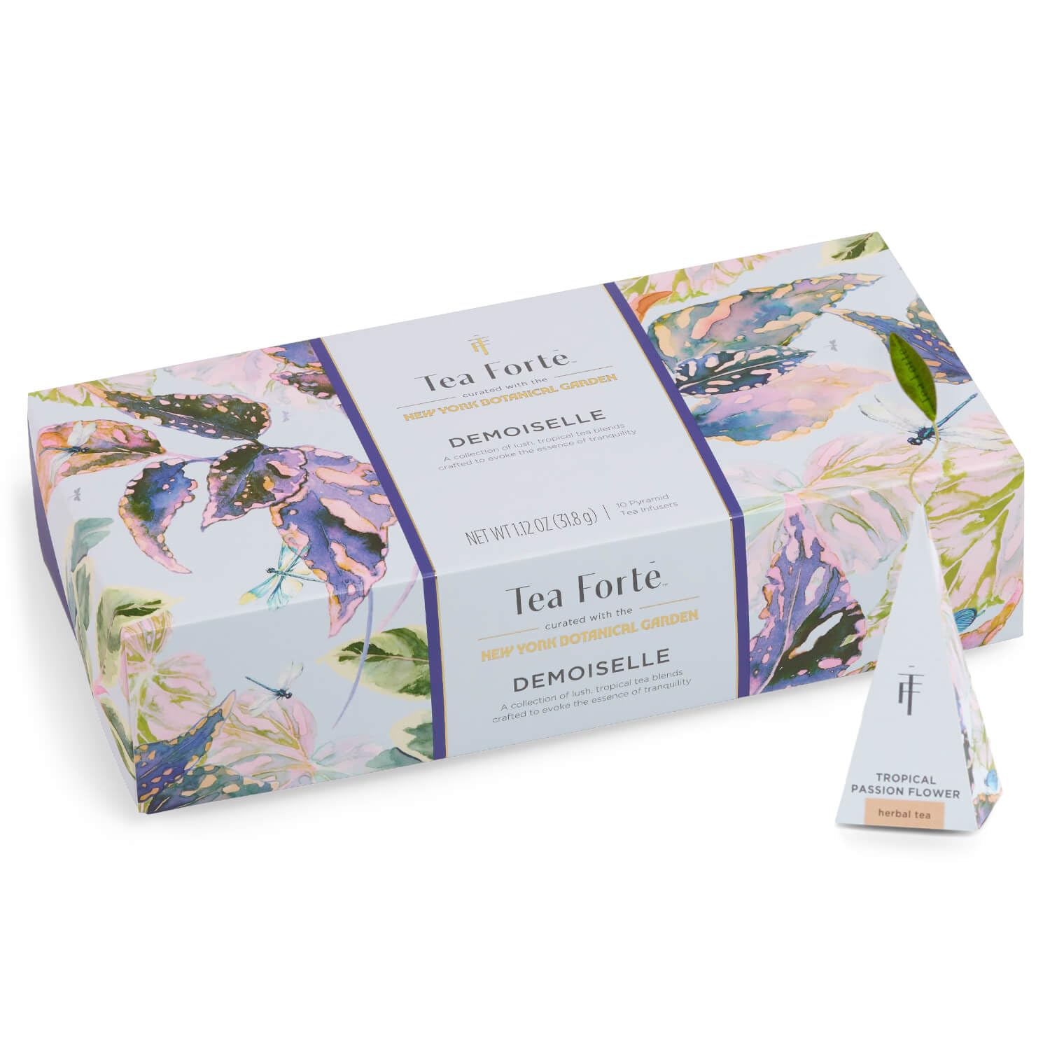 Tea Forte Petite Presentation Box Tea Gift Set, 10 Count, Assorted Varieties, Individually Wrapped Pyramid Infuser Bags