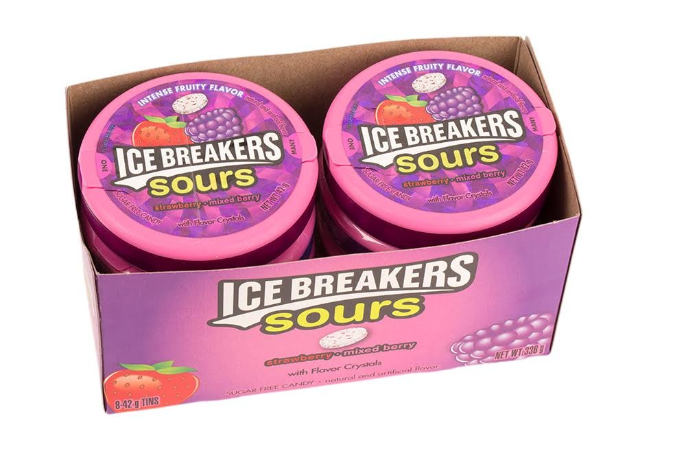 Ice Breakers Sours Strawberry-Mixed Berry 1.5 Oz Containers (Pack Of 8), 1.5 Ounce