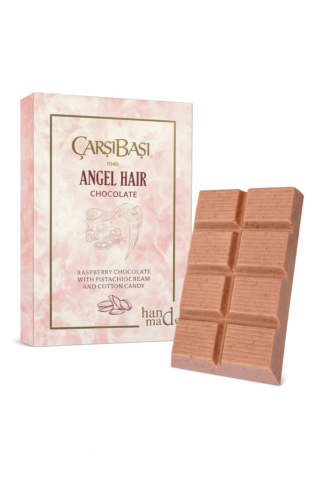 Arsibasi 1946 Dubai Chocolate - Milk With Pistachio  Tahini & Kadayif - Stylish Turkish Dessert Gift Box  Top-High Standardrtisan Sweets (5.29 Oz / 150G) (Raspberry And Cotton Candy Chocolate Dubai)