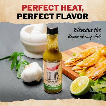 Lolas Fine Hot Sauce Jalapeño & Serrano Hot Sauce, All-Natural, Keto, Gluten-Free, 5 Fl Oz (Pack of 1)