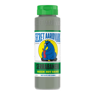 Secret Aardvark Serrabanero Hot Sauce - Serrano & Green Habanero Hot Sauce  Green Spicy Sauce  Non-Gmo  Low Carb  Low Sugar  Green Hot Sauce & Marinade - 8 Fl Oz 1 Pack