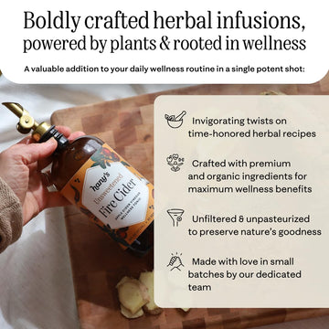Hanys Harvest Fire Cider Wellness Tonic, 16 oz Glass Bottle, All Natural, Gluten-Free, Small-Batch, Handcrafted