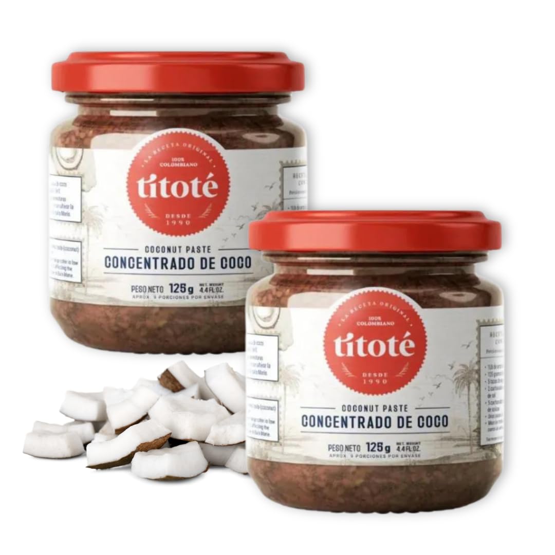 Generic Titot   - Coconut Concentrate Paste - 2 PACK - 4.4 Fl Oz - 100% Colombiano - titote Concentrado de coco - 125 g - Ideal 